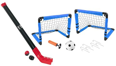 Spiel AG Hockey Set Street und Feldhockey 2 Tore 2 Bälle 2 Hockeyschläger 1 Fußball