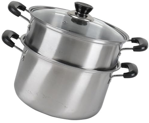 BESTYASH 1 Juego Olla Inoxidable con Vaporera para Cocción de Alimentos Utensilio de Cocina Esencial