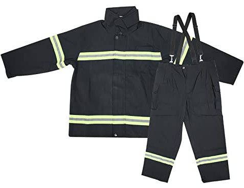 AOWINHIT Costume de Travail Réflexive Anti-chaleur Ignifuge, Vêtements de Protection contre les Incendies, Salopette de Manteau Uniforme des Pompiers, adapté aux Combats en Incendie (Xxl)
