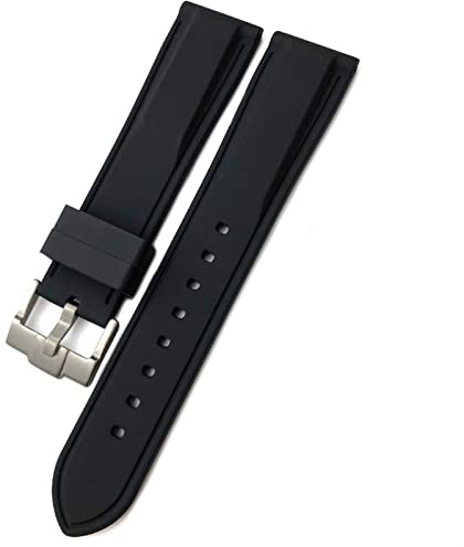 BDDCYWY För WatchBand 19mm 21mm 20mm 22mm 23,0 mm 24mm för mjuk vattentät silikonklockor/svart orange/24mm