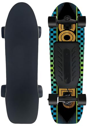 Skateboard Elettrico Portatile Con Controllo Di Crociera, Longboard Elettrico Tavola in Acero, Velocità Regolabile, Frenata Morbida, Ricarica Rapida 90 Min(C,Dual drive)