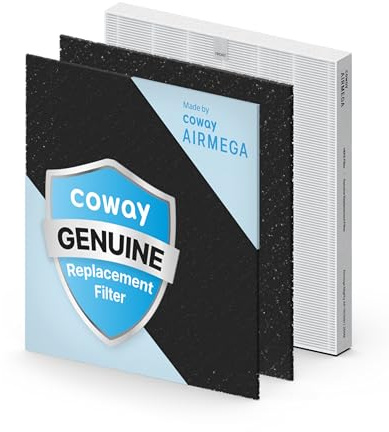 Coway Replacement Filter Set, Carbon, HEPA, White, 1 Count (Pack of 1)