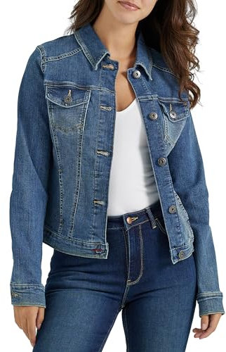 Wrangler Authentics Women's Stretch Denim Jacket, Weathered, XL