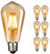 NUODIFAN LED Edison Glühbirne E27, 6 x 8W Vintage Glühbirne Dimmbar LED Filament Birne Lampe Amber Glas (1000 Lumens, 2700K) Ideal für Dekorative