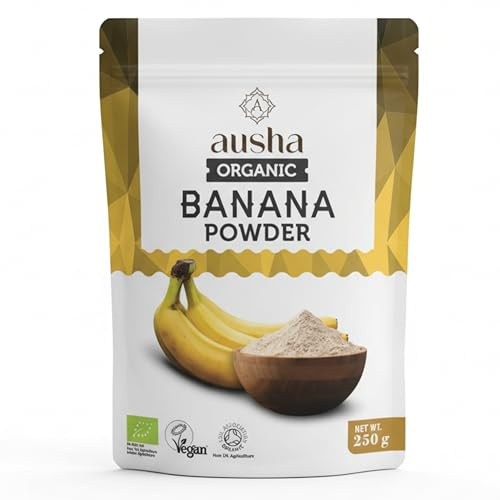 Organic Banana Powder 250g - UK Certified Organic by Soil Association - Gut Health, Fibre, Gluten Free - Add to Cereals, Smoothies, Juices, Porridge, Baking