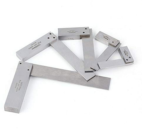 Vogueing-verktyg 90 graders ingenjörsstål, fyrkantig linjal för mätning av rätt vinkel med plasthållare (100X63mm)