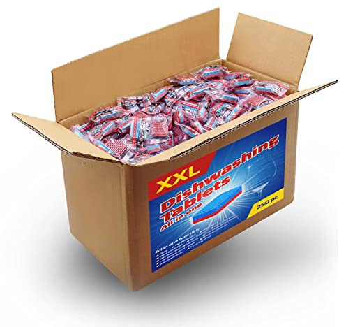 ZEYUAN 12-in-1-Spülmaschinentabs 250 STK. 4,5 kg, Klarspüler, Geschirrspüler Tabs, Geschirrspülmittel Pulver, Spülmaschinen Reiniger Pflege, Klarspüler Spülmaschine, at
