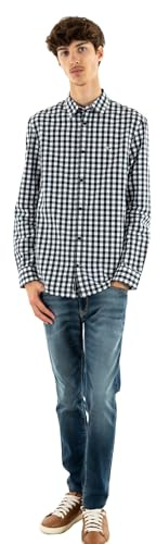 Tommy Jeans Chemise Homme Poplin Check Shirt Regular Fit, Multicolore (Dark Night Navy Big Check), M