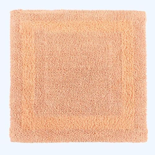 Homescapes Premium Duschvorleger apricot, Duschteppich 50x50 cm mit Wende-Design, Kleiner Badteppich Baumwolle