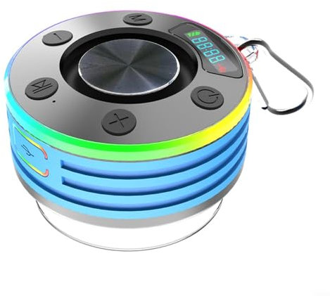 HOHOVYVY Bluetooth-kompatibel 5,3 FM-radio, duschradio med sugpropp (blå)