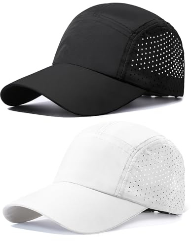 TAGVO 2 Confezioni Cappello da Baseball Ad Asciugatura Rapida, Cappello da Corsa Sportivo con Protezione dai Raggi UV di Rete Leggera Pieghevole e Traspirante, Cappelli da Sole Regolabili all'aperto