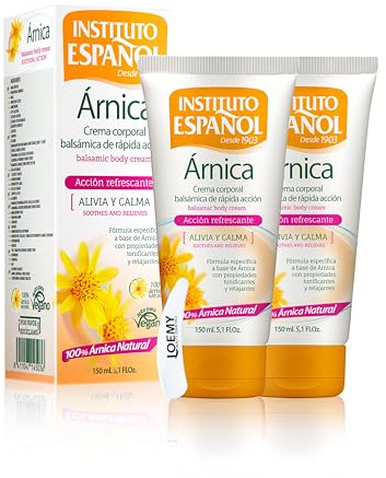 Instituto Español Crème Arnica Puissance maximale 2 x 150 ml, Arnica crème à action rapide pour ecchymoses et gonflements, crème pour ecchymoses à l'extrait d'Arnica montana extrait naturel végétalien