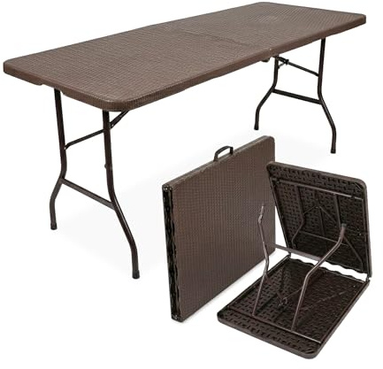 Floordirekt - Set per tenda da birra in plastica pieghevole con maniglie, set da tavolo da birra, set per feste, panca (Miyako) 183 x 75 x 74 cm