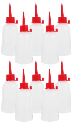 Didiseaon Botellas exprimibles de plástico con aplicador de punta estrecha, 10 piezas de 100ml para dispensar líquidos en bricolaje y hogar