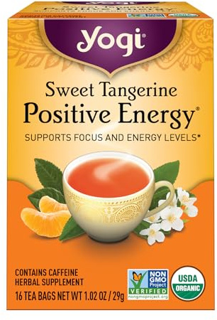 Yogi Sweet Tangerine Positive Energy, 16 Tea Bags, Packaging May Vary (Pack of 1)