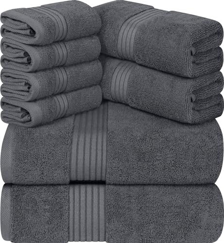 Utopia Towels - Handtuchset aus Baumwolle - 2 Badetuch, 2 Handtücher und 4 Washclappen - 700 g/m², Grau