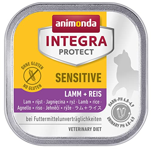 animonda Integra Protect cat Sensitive, diet kattfoder, våtfoder vid foderallergi, lera + ris, 16 x 100 g