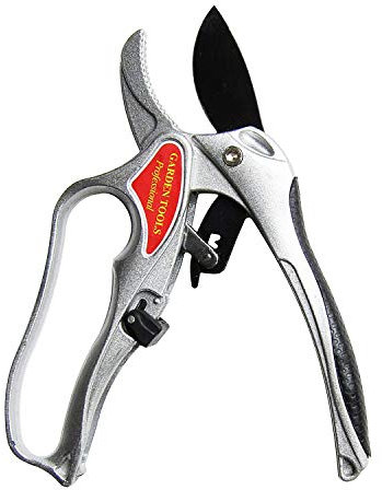 Sécateur à cliquet, ciseaux de jardin ergonomiques très résistants Sécateur tranchant SK5 lame léger pour arbres, plantes, haies, bonsaï, jaune