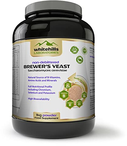 Brewer's Yeast Powder 1kg Non-debittered Inactive Natural Source of B-Vitamins, Chromium, Selenium and Potassium for Humans, Cats, Dogs, Horses and Ducklings