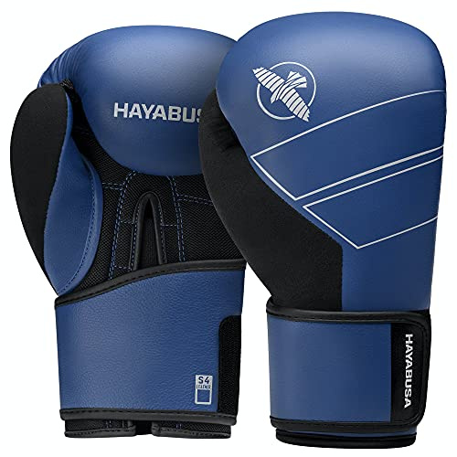 Hayabusa Gants de Boxe en Cuir S4 pour Femmes et Hommes - Bleu, 16 oz