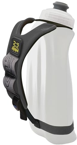 Amphipod Hydraform Ergo - Botella de agua minimalista de mano, sin fugas, sin agarre, 16 onzas, carbón/transparente