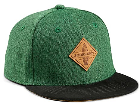 Soulbuddy Snapback cap per Bambini in 3 Taglie – Berretto da Baseball Leggero e Traspirante – Cappello Estivo per Bimbo e Bimba - Idea Regalo Originale (IT, Testo, L, Verde Scuro)