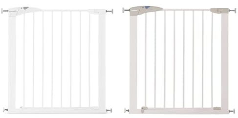 Munchkin Stair Gate, Maxi Secure Toddler & Axis Baby Gate, Stair Gate Pressure Fit Baby or Dog Gate, Baby Safety Gate for Stairs & Doorways, Easy Install No-Screws Child Gate, 76-82cm, White