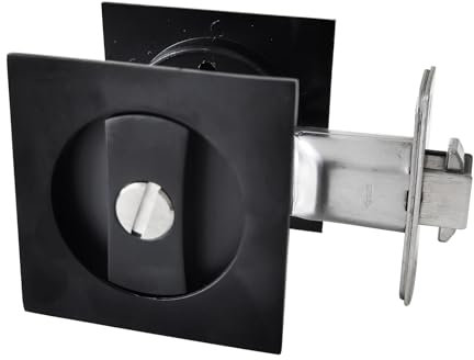 betensh cuadrada Cerradura para Puertas Correderas para Puerta de Bolsillo Puertas Empotradas juego de manijas invisibles sin llave de 66 mm Negro