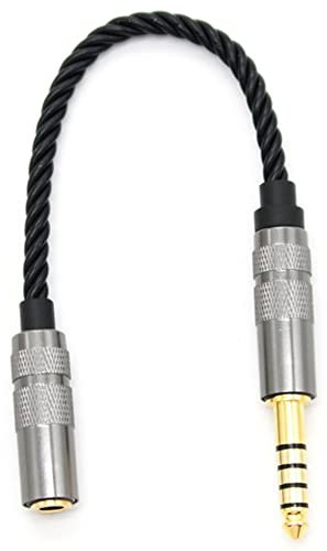 Uanratg Adattatore per cuffie bilanciato HiFi da 4,4 mm Cavo audio 4.4 XLR 4 Maschio a Femmina Angolo