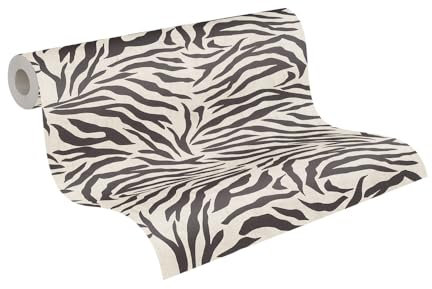 Livingwalls Anna D'Andrea papier peint intissé papier peint animal 10,05 m x 0,53 m - noir, blanc - papier peint zèbre - 782171