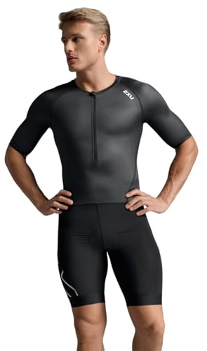 2XU Men's Core Sleeved Trisuit - Black/White - X-Large