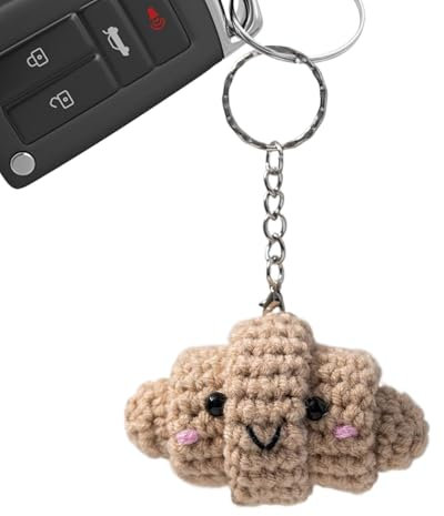 Croissant Keychain - Funny Strick Punky, handgefertigtem emotionales Support -Geschenk - perfekte Modezubehör und Heimdekoration für Brotliebhaber
