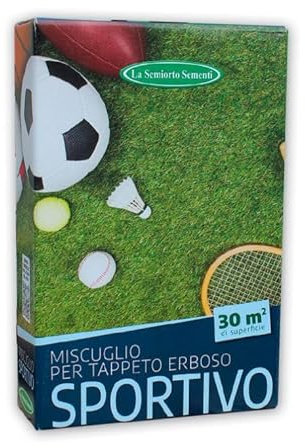 Sementi Prato Sportivo Resistente –Semi Miscuglio Tappeto Erboso 30 m² – Crescita Veloce, Alta Resistenza al Calpestio – Ideale per Giardini e Aree Gioco – La Semiorto Sementi - Resistente e Denso