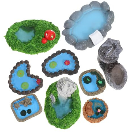 iplusmile 9 Piezas De Micropaisaje para Piscina Micropaisaje para Jardín Decoración De Fotos Miniaccesorios De Jardín Decoración De Piscina Accesorios Flotantes para Estanque
