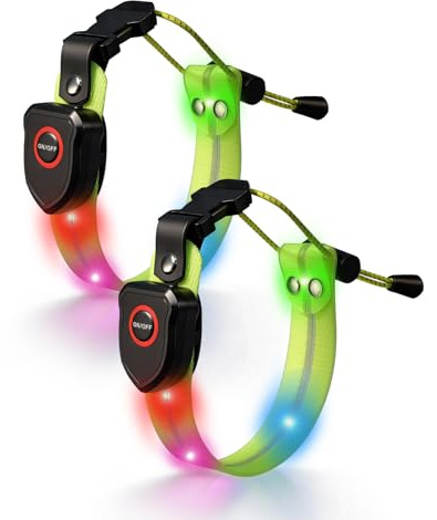 Taximi LED Armband for Running, High Visibility Reflective Running Lights for Runners, USB Rechargeable Light Up Arm Bands for Men Women Kids Night Cycling Walking Jogging