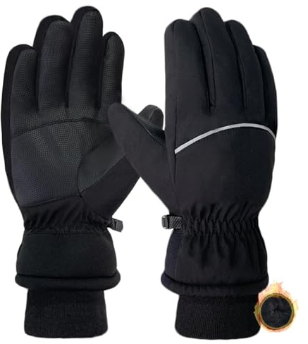 lifwimner Guantes Invierno Hombre Mujer, Guantes de Pantalla Táctil Forro Polar Cálido Guante de Esquí Impermeable Antideslizante para Ciclismo Snowboard Senderismo