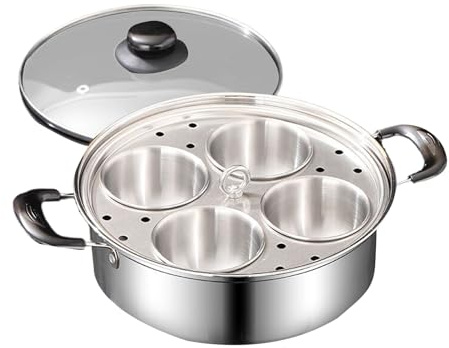 Sartén para cazas de huevos, perfecta para hacer huevos escalfados, no tóxica, sartén de vapor antiadherente, cocina de desayuno resistente a la corrosión, utensilios de cocina duraderos para preparar