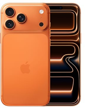 Apple iPhone 17 Pro Max 512 GB: Schermo 6,9 pollici con ProMotion, Chip A19 Pro, Autonomia record su iPhone, Sistema fotocamera Pro Fusion, Fotocamera anteriore Center Stage; Arancione cosmico