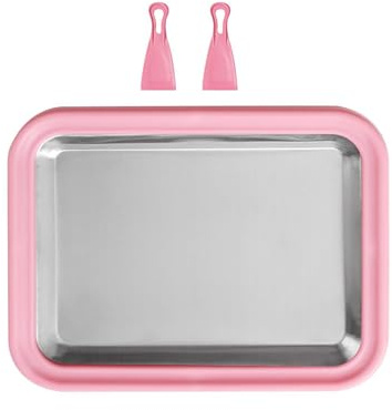 siduytin DIY-glassmaskin, yoghurtstekmaskin, en trevlig upplevelse för sommardesserter. Glassrullpannan är väldigt enkel att använda och även barn kan enkelt använda den, Rosa, 22.5x17.5 cm