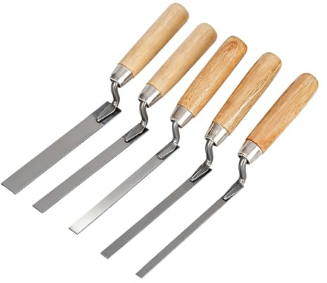 SarMee 5 Pcs Stainless Pointing Trowel Set, 6/8/10/12/15 mm Finger Pointing Tool for DIY Brick Gap Repairs
