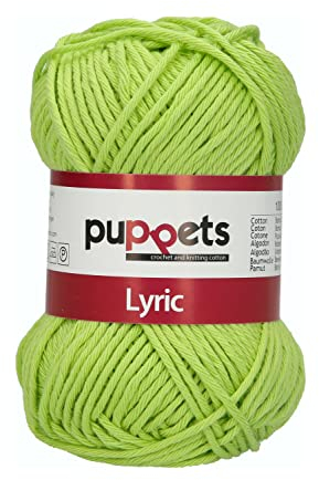Puppets Lyric Stärke 8 4572008-05090 hellgrün Häkelgarn, 100% Baumwolle