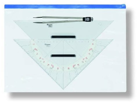 Zeichen-Geräte Navy Skipperset mit Zirkel, Kurs- und Anlegedreieck