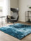 benuta Hochflorteppich Whisper Blau 150 x 150 cm - Kuschelig Weicher Teppich für Schlaf- und Wohnzimmer - Pflegeleicht - Fußbodenheizung Geeignet