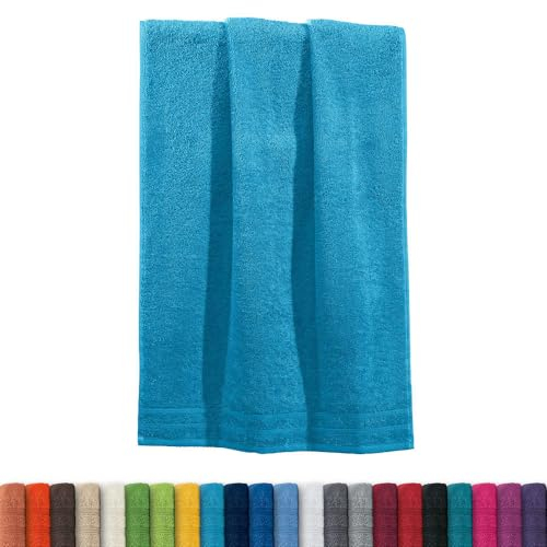 Erwin Müller Handtuch Heidelberg 100% Baumwolle türkis Größe 50x100 cm - saugstark, gut trocknend, kompakt, leichte Qualität - ideal für Sport, Strand, Reisen (weitere Farben)