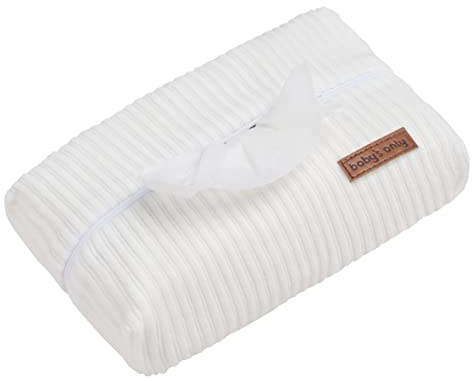 Baby's Only - Baby Feuchttücherbezug Sense - Weichem Rib-Corduroy Feuchttücher Box - Feuchttücher Bezug für Baby Wipes - Baby Feuchttücher Organizer für Wickeltasche - Weiß