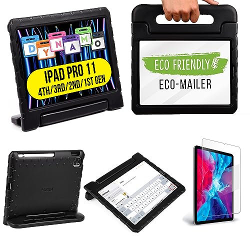 Offizielle Cooper Dynamo für iPad Pro 11 Zoll Hülle für Kinder 4./3./2./1. Generation 2022/2021/2020/2018 | Robuster Schaumstoff, magischer Griff, Ständer, mit Stifthalter, Eco-Mailer