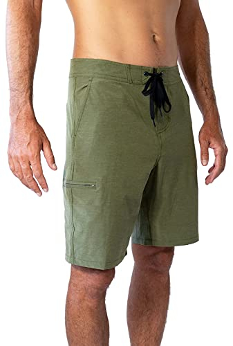 Maui Rippers Herren-Badehose, 53,3 cm, 4-Wege-Stretch, mit großen Taschen, Moos, 30