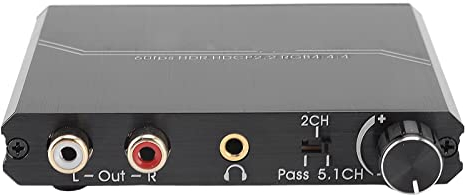 Convertidor Extractor de Audio HDMI 2.0, 4K 60Hz HDMI a HDMI + Toslink óptico SPDIF + Salida de Audio RCa R/L de 3,5 Mm con Control de Volumen YUV ARC HDR10 (AY114) para PS5/Blu-ray/DVD/para Xbox