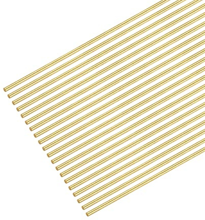 MECCANIXITY 0.6mm x 200mm, Brass Round Wire, Solid Brass Wire, Assorted Half Hard Wire for DIY Jewelry Making,Pack of 20