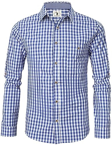 EIISSION Trachtenhemden Homme German Wear Chemise de Costume Traditionnel pour Pantalon en Cuir Traditionnel Oktoberfest
